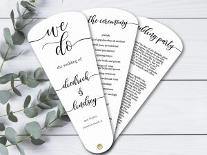 Wedding Program Fan Kit Cool Color Choices at  DIY Wedding  Fans